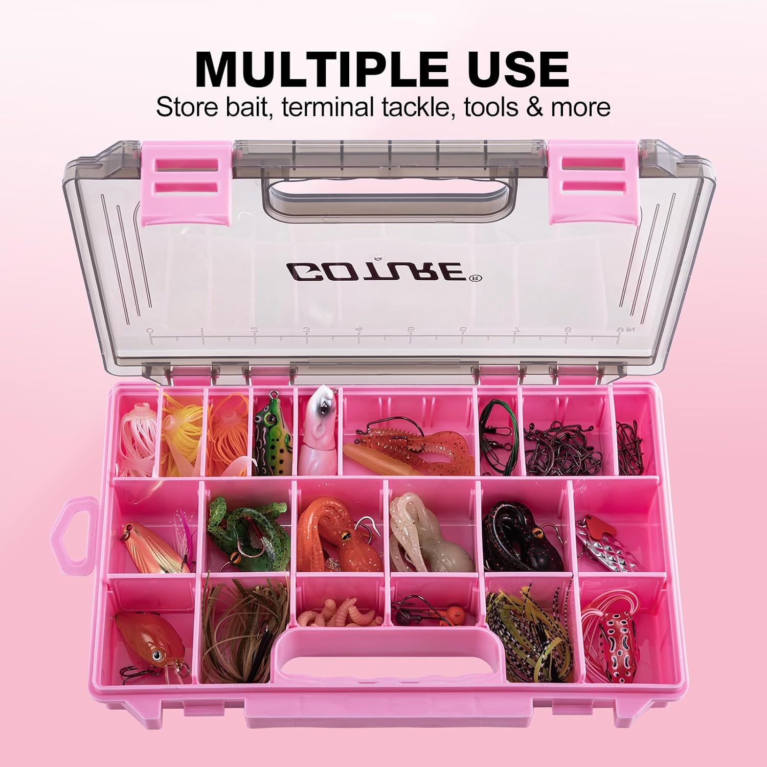 Goture Fishing Tackle Box Organizer| 2 Pcs 3700 Tackle Tray| Ergonomic Grip