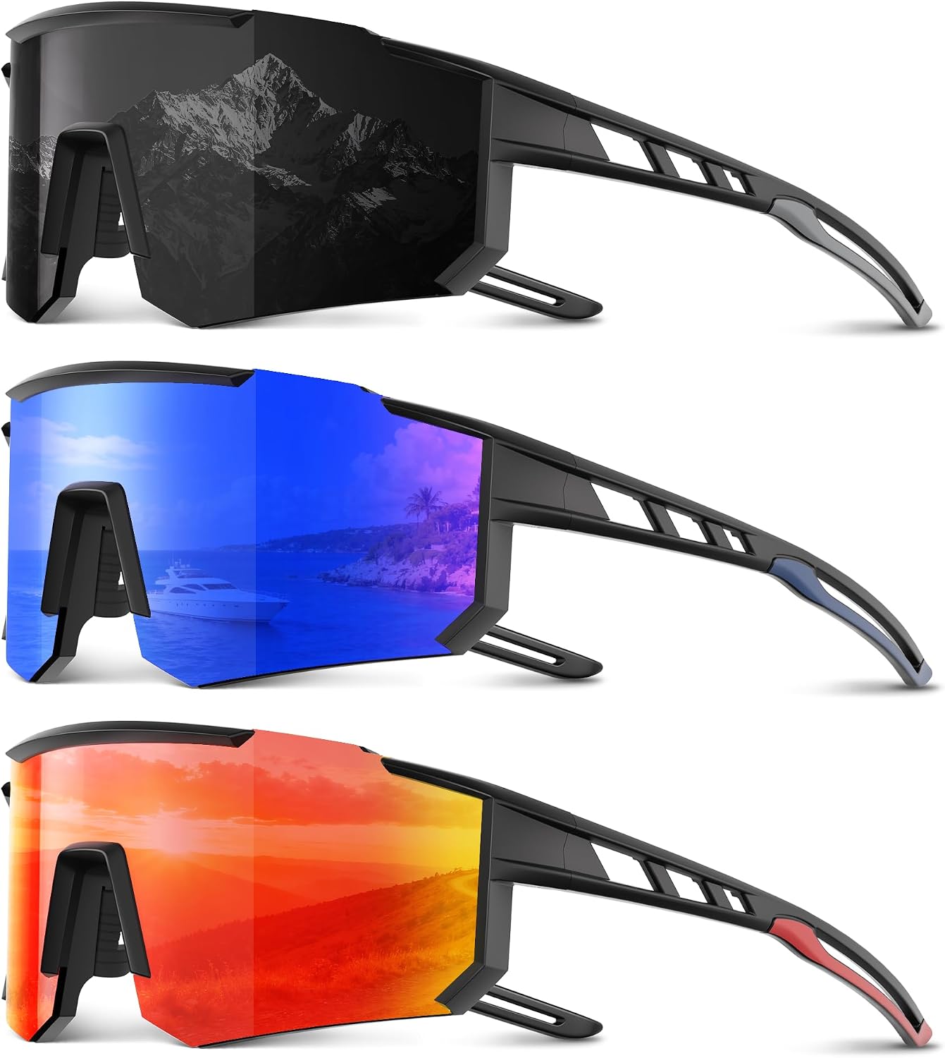 Polarized Sports Sunglasses Men Women for Running Baseball Cycling