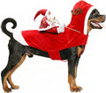 BWOGUE Santa Dog Costume, Dog Christmas Outfit, Santa Rider Costume, Large