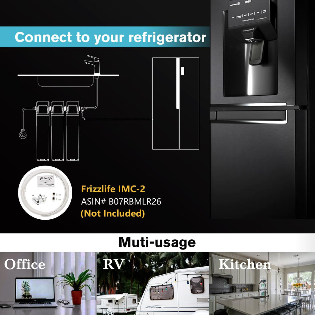 Frizzlife TW15 Under Sink Water Filter System, NSF/ANSI 53&42 Certified Elements, Reduce 99.99% Lead, Chlorine, Chloramine, Fluoride, Bad Taste & Odor, Direct Connect, 0.5 Micron, USA Tech Support