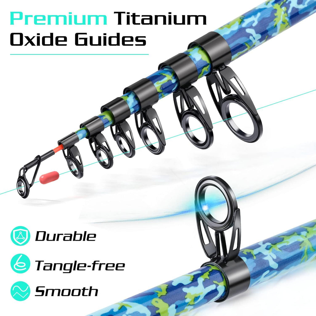 Sougayilang Telescopic Fishing Rod and Reel Combo – Full Kit with Carrier Bag, 11+1 Bearings Spinning Reel, Carbon Fiber Travel Pole for Bass, Trout, Catfish, Redfish – Saltwater Freshwater