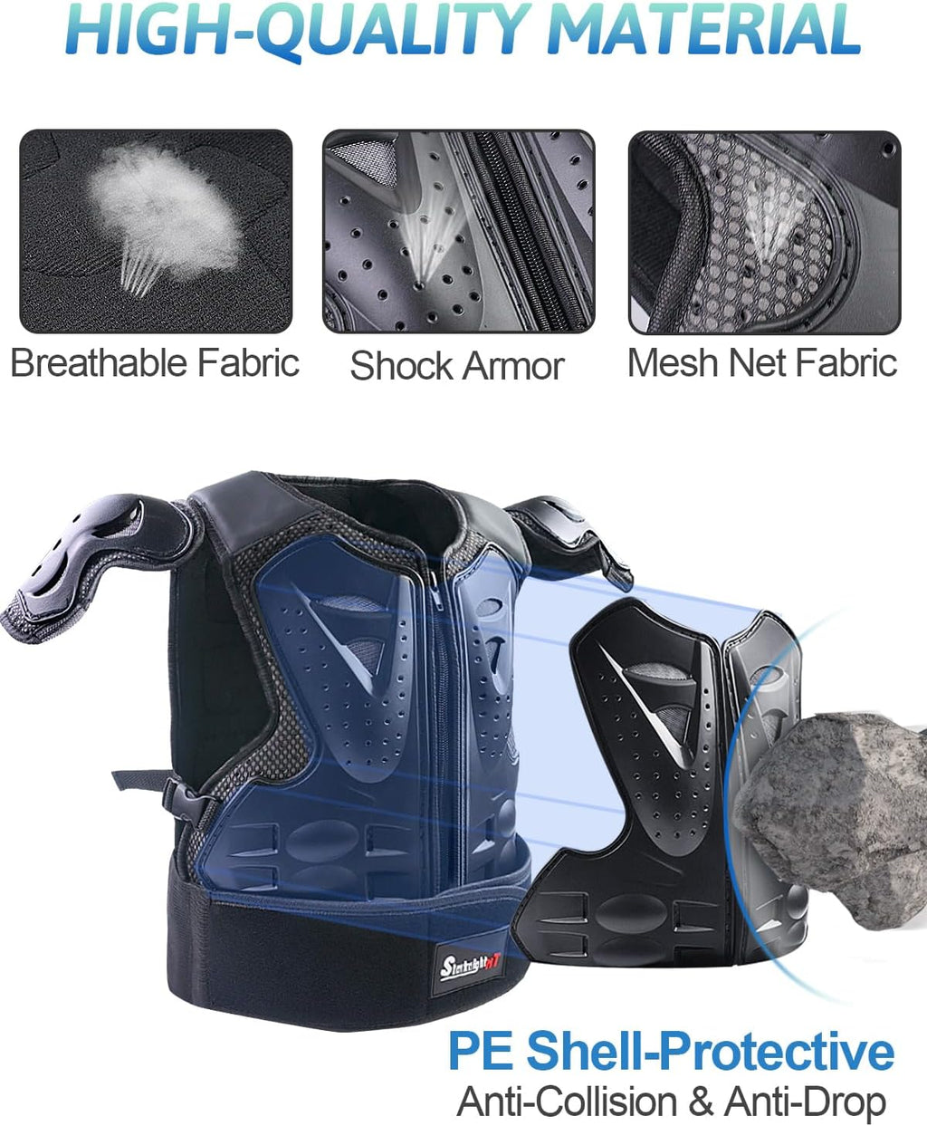 StarknightMT Kids Dirt Bike Armor Suit Chest Protector Ages 3-10