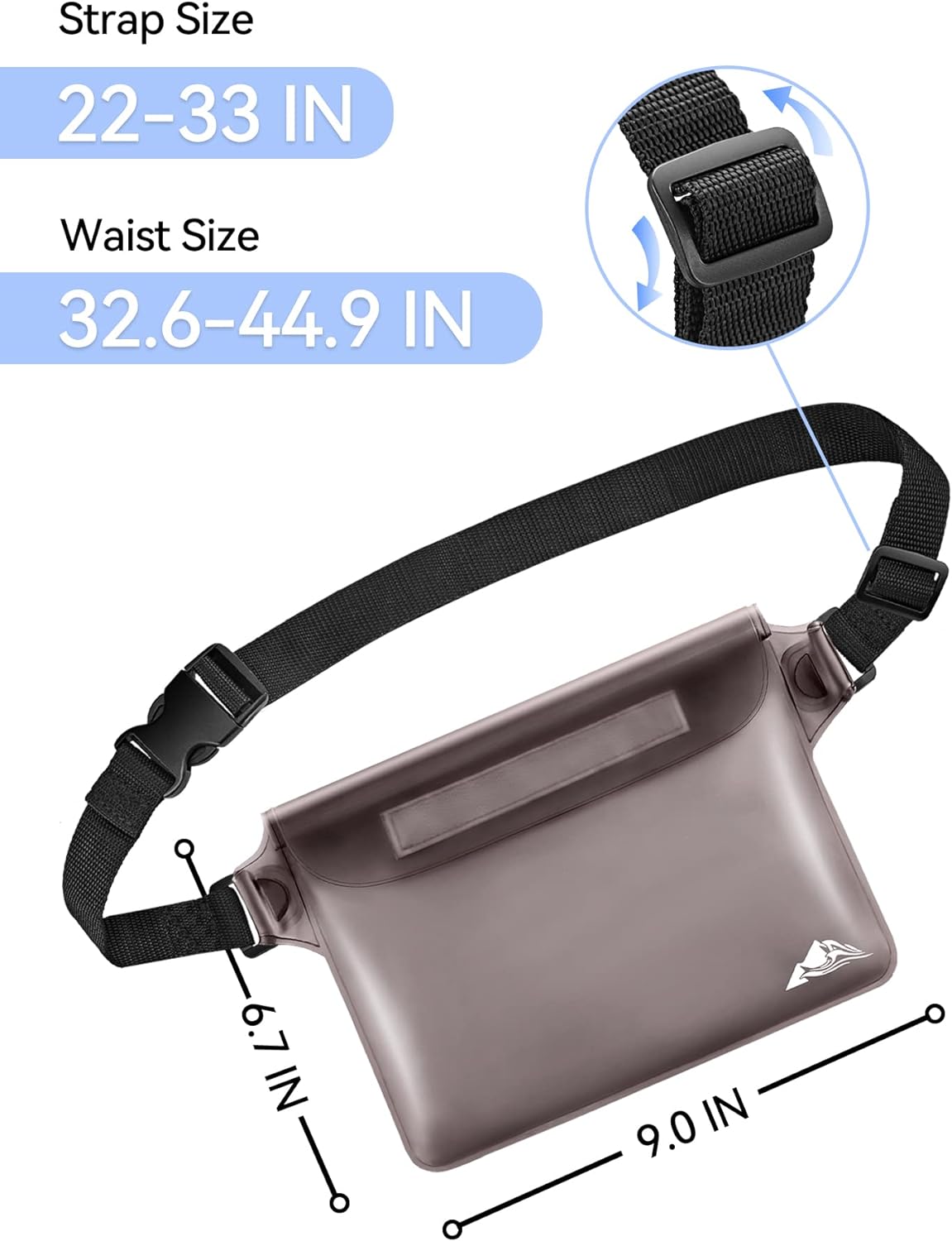 HEETA 2-Pack Waterproof Fanny Pack Pouch Dry Bag for Phone Passport Purse | Adjustable Waist Strap, for Swimming Kayaking Boating Paddle Board Accessories Camping Beach Vacation Cruise Ship Essentials