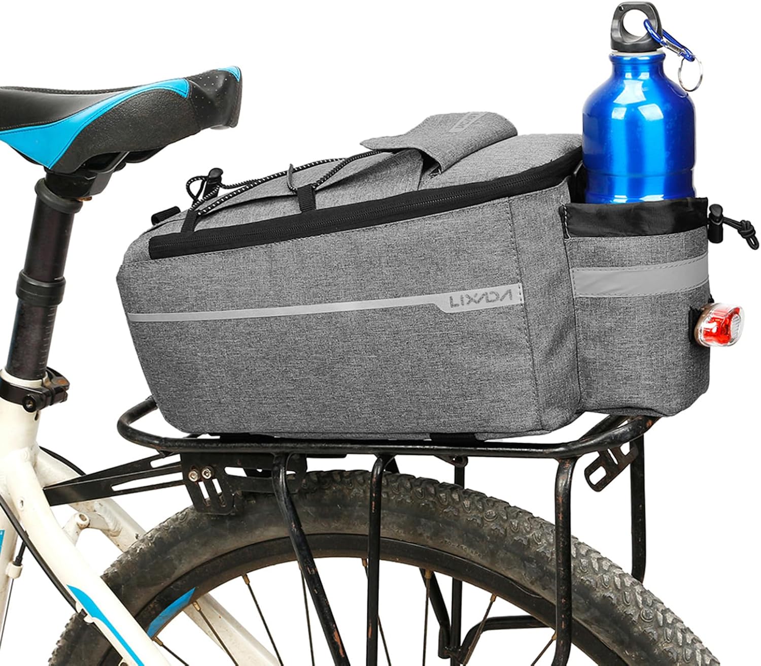 Lixada Bike Panniers Bike Trunk Bag Insulated Bag for Warm/Cool Items, Bicycle Rear Rack Storage Luggage Bicycle Seat Multifunctional Insulated Trunk Cooler Bag Shoulder Bag 11.4 6.3 6.7in