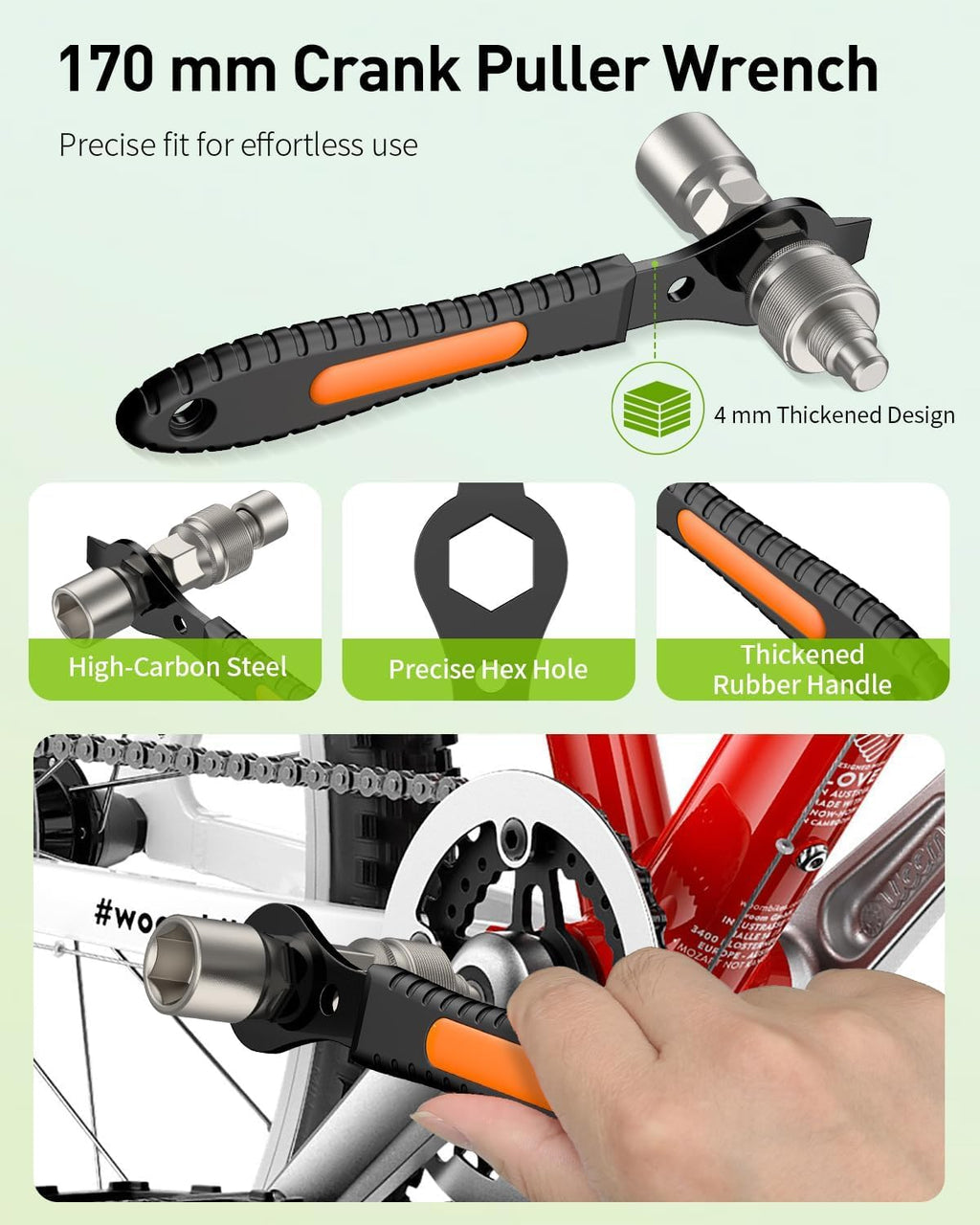 Pawfly Upgraded Bicycle Crank Puller Set, Bike Repair Kit for Square Taper Shimano & ISIS Splined Crank Arm