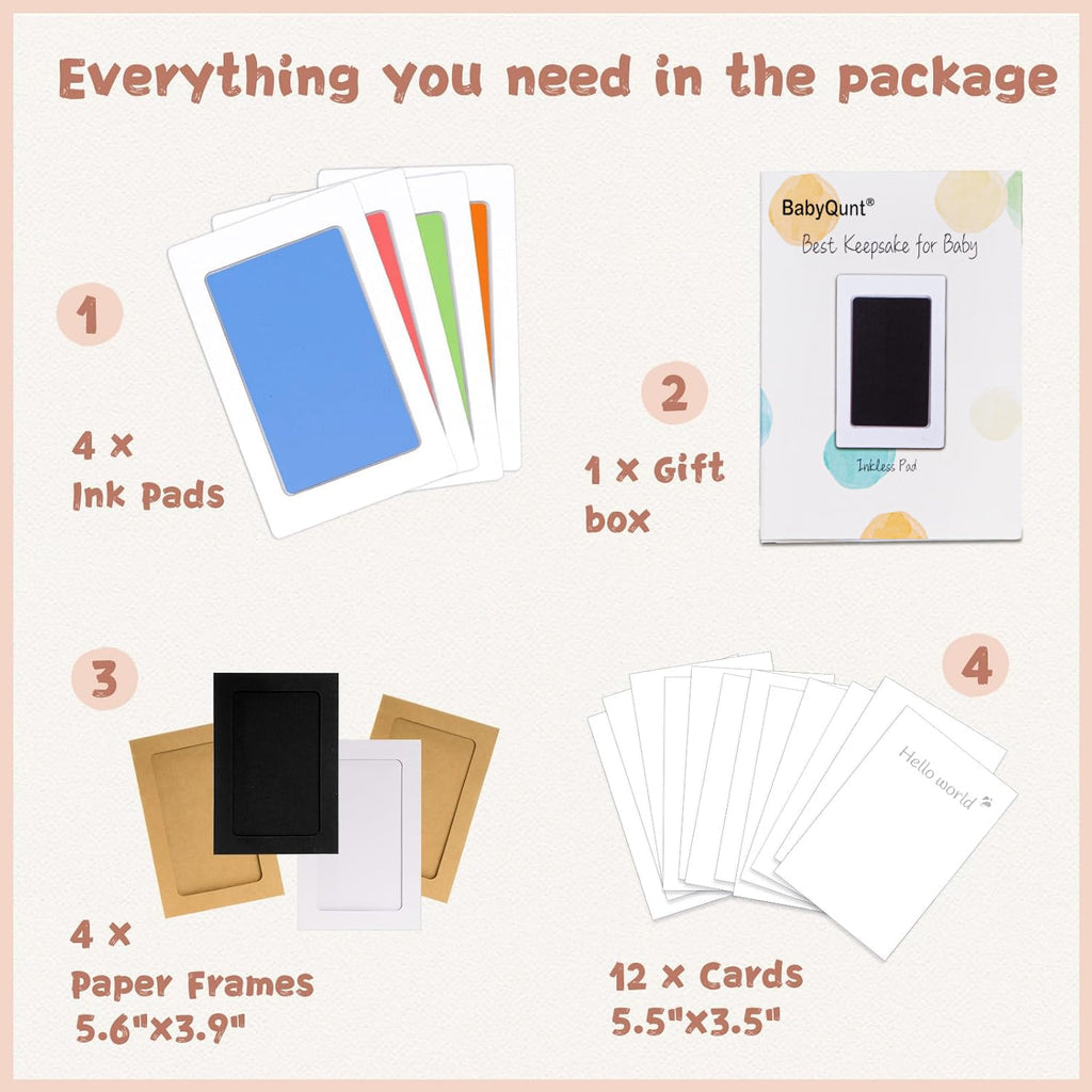Inkless Baby Hand and Footprint Kit,Clean-Touch Ink Pads