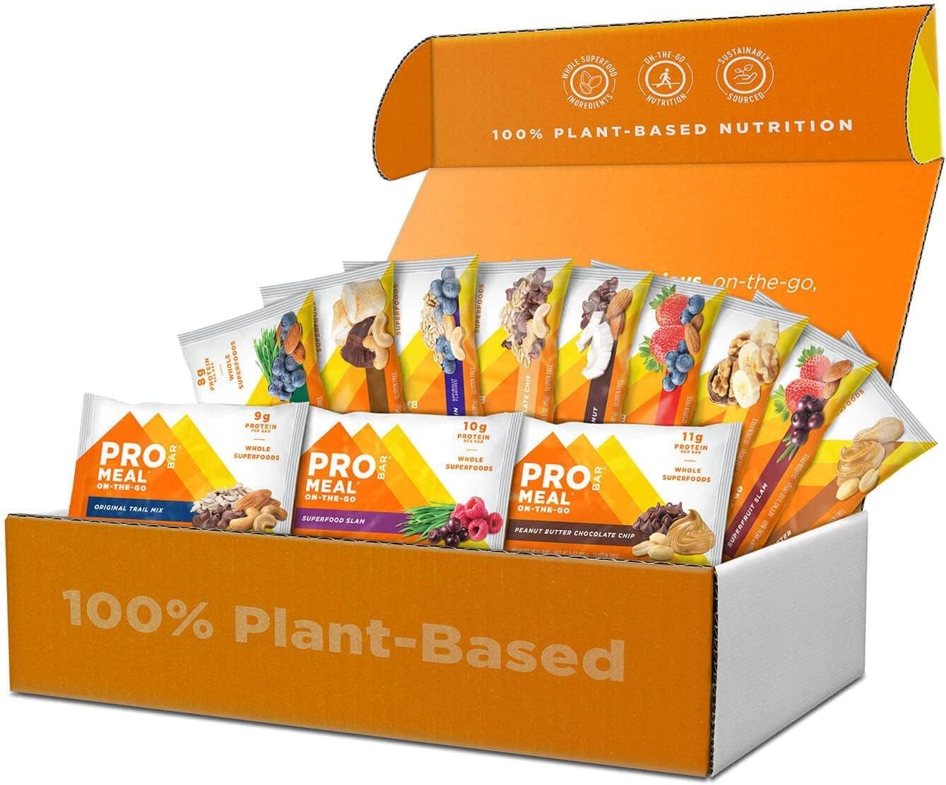 PROBAR Starter Pack Variety Box – Meal Replacement Bars, Protein Bars, Energy Chews & Energy Bars, Plant Based & Gluten Free Snack Variety for Energy, Recovery & Everyday Fuel, Flavors May Vary, 14 Count
