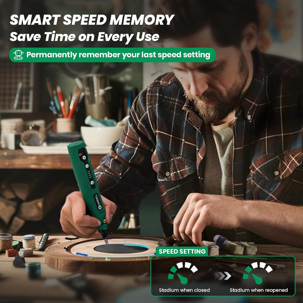 HARDELL Mini Cordless Rotary Tool, 5-Speed USB-C 69pcs Kit for DIY Crafts