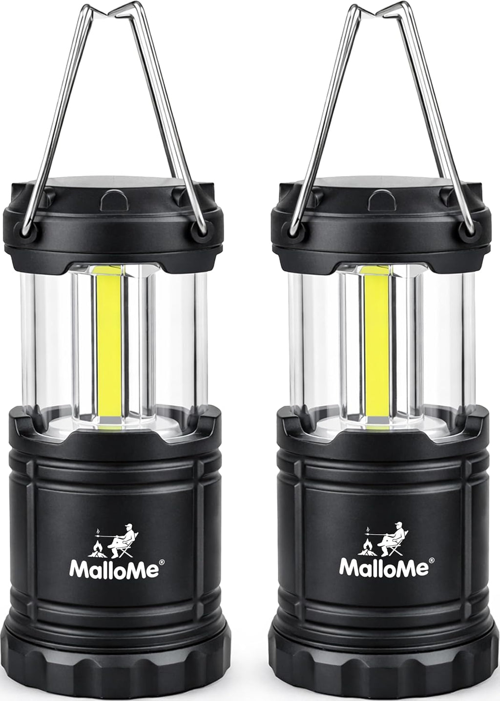MalloMe Solar LED Camping Lantern, Battery Powered Lanterns for Power Outages, Portable Hanging Collapsible Camping Lights for Outdoor, Home, Emergency, Hurricane Lamp Survival Outage Light