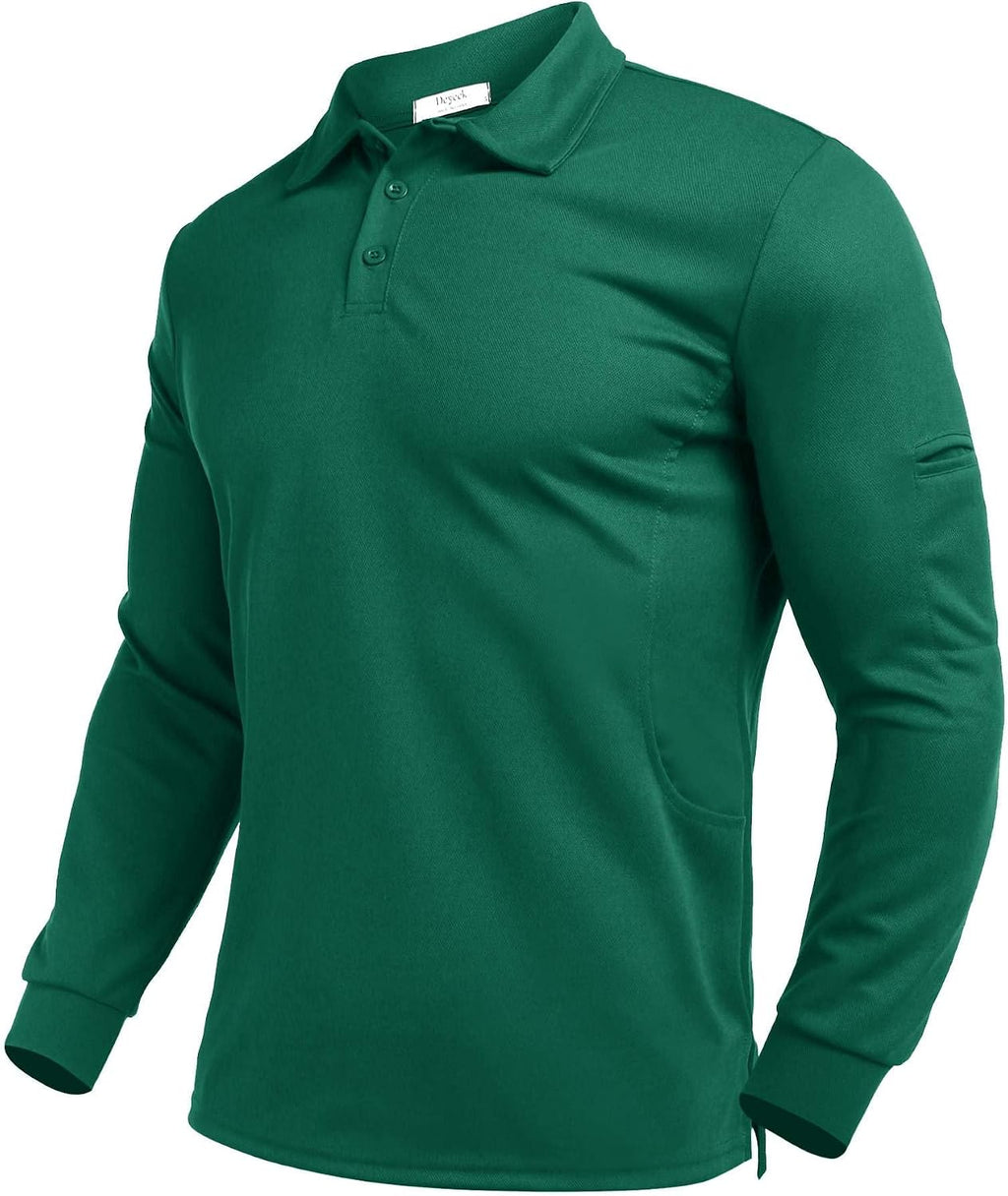 Deyeek Men's Long Sleeve Polo Shirts, Quick Dry Golf Polo for Men