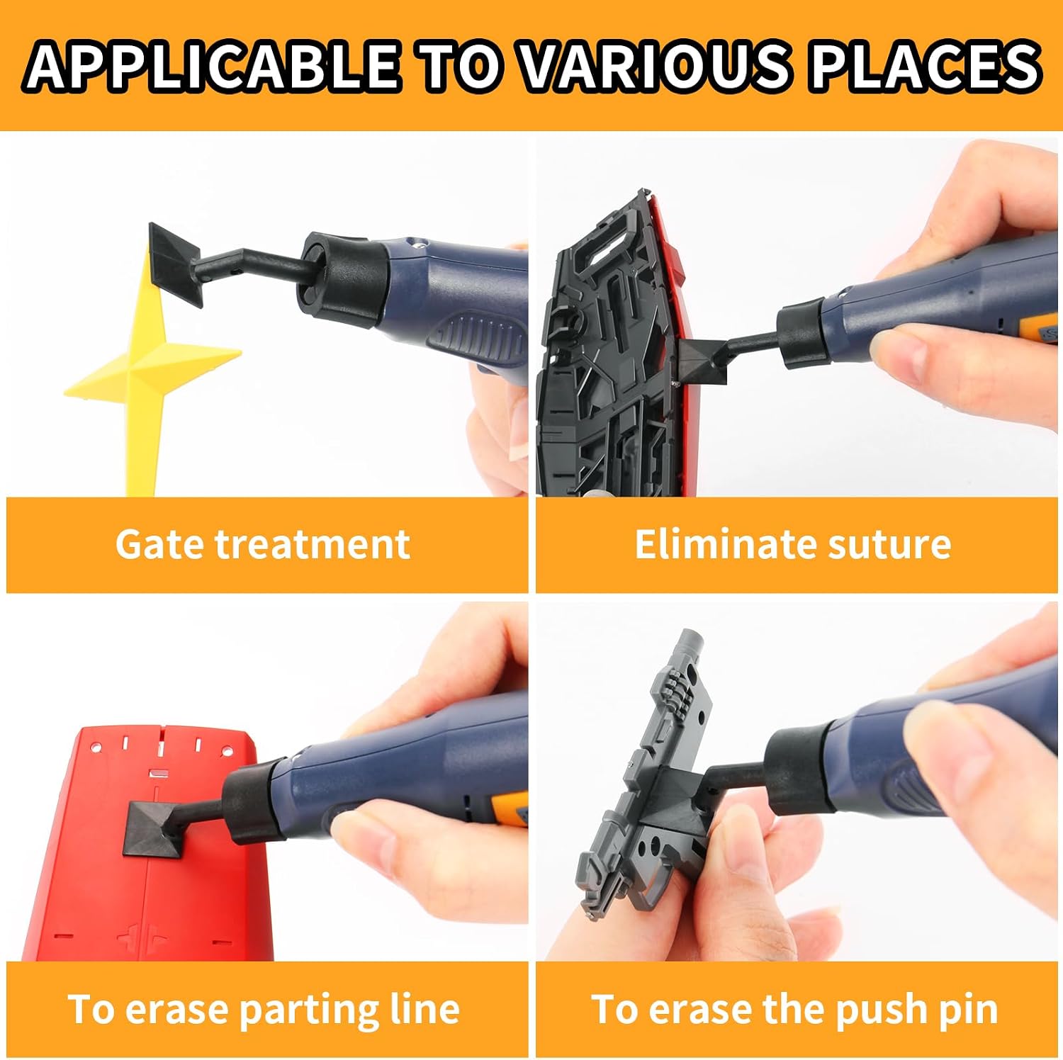 Cordless Pen Sander, Variable Speed and USB Charging with LED Light, Multi-Purpose Power Tool for Sanding, Polishing, Finishing, DIY Crafts, Blue