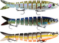Keenjorika Multi-Jointed Swimbaits, 3 Pack Slow-Sinking Segmented Fishing Lures with Rattle and Treble Hooks for Bass, Trout, Pike and Walleye, Freshwater and Saltwater