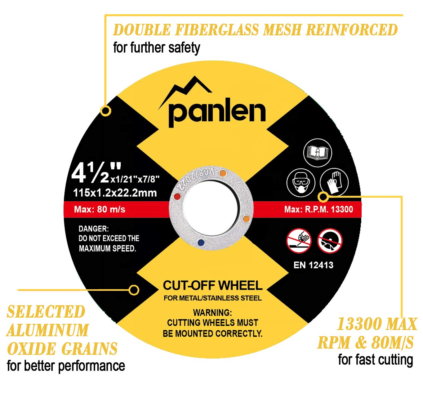 Metal Cut Off Wheels for Angle Grinder, 25 Pack 4.5" 7/8" Arbor
