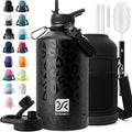DYSANKY 1 Gallon Insulated Water Bottle w/Straw & Portable Carrier Bag