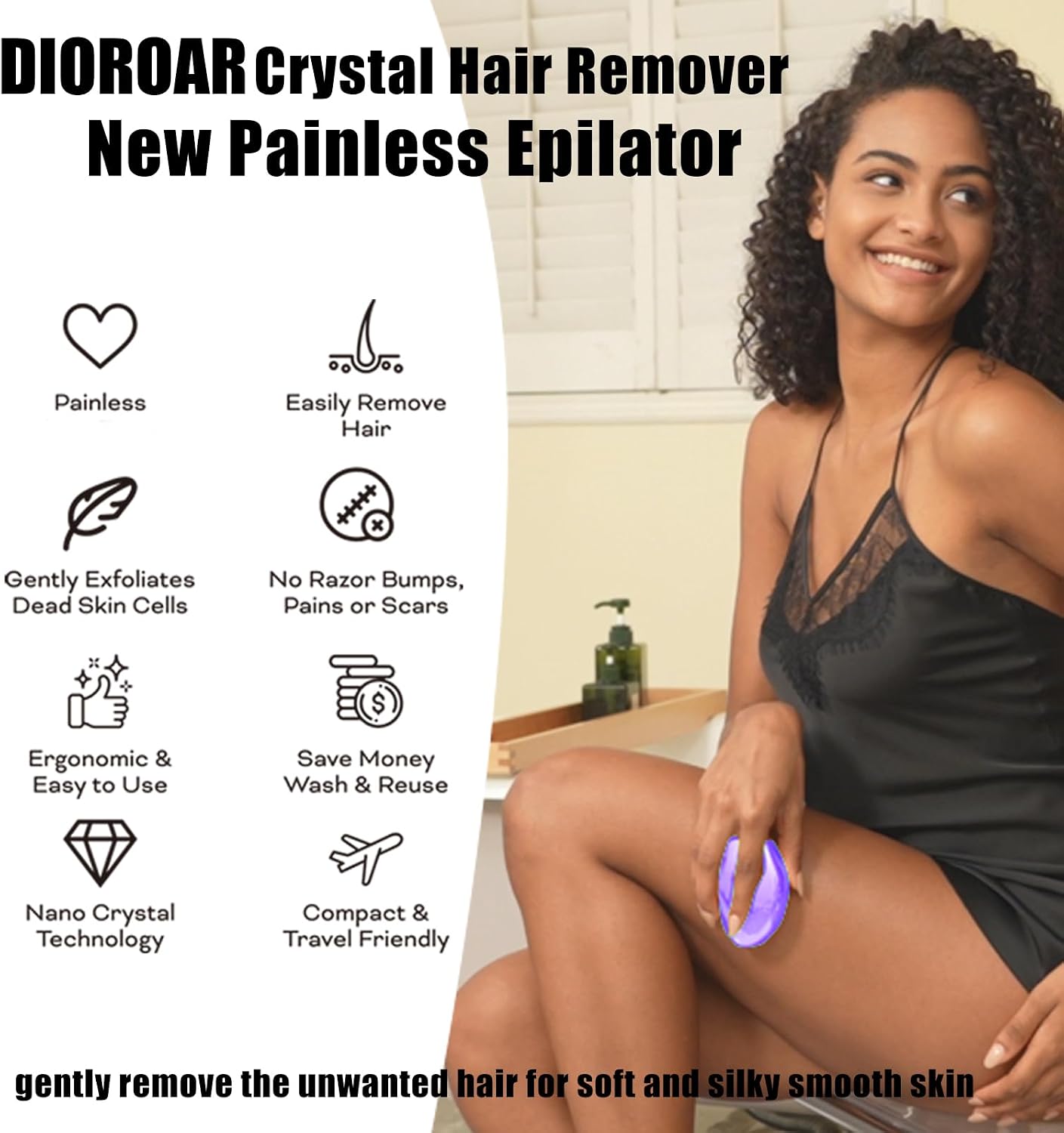 Crystal Hair Remover,Painless Reusable Hair Removal for Women & Men