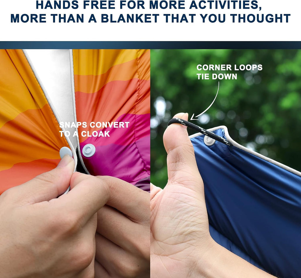 zzlamb Outdoor Puffy Camping Blanket, Down Alternative Camp Quilt