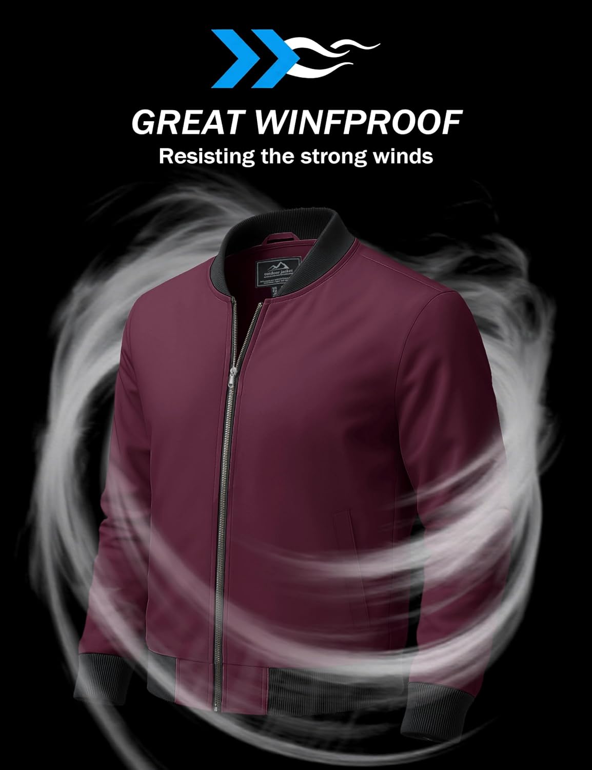 MAGCOMSEN Men's Bomber Jacket Lightweight Full Zip Windbreaker Jackets