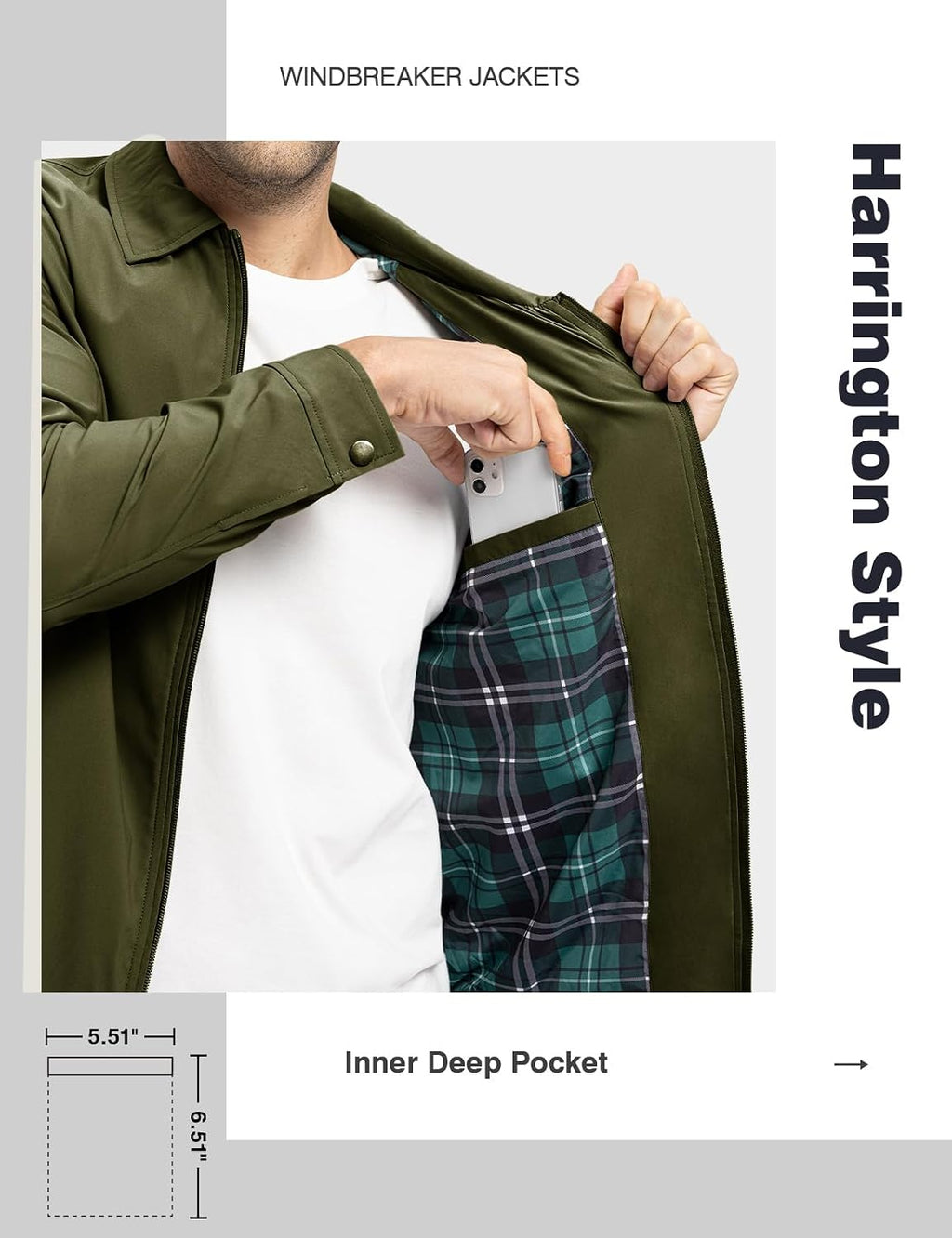 TBMPOY Mens Lightweight Jackets Light Windbreaker Full Zip Casual Work Jacket Golf Business Fall Track Coat with Pockets