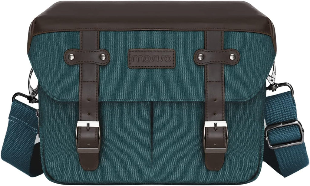MOSISO Camera Case Crossbody Shoulder Messenger Photography Bag, Teal Green