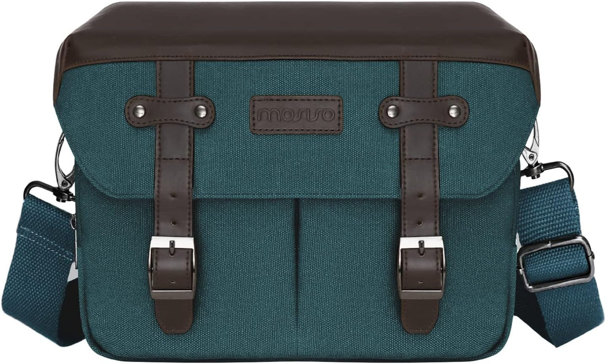 MOSISO Camera Case Crossbody Shoulder Messenger Photography Bag, Teal Green