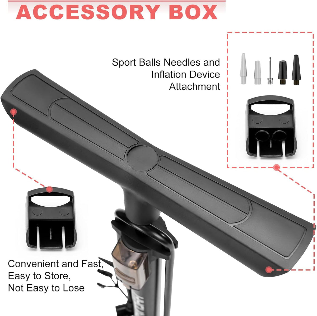 Hycline Bike Floor Pump with 160 PSI High Pressure Gauge - Full Size