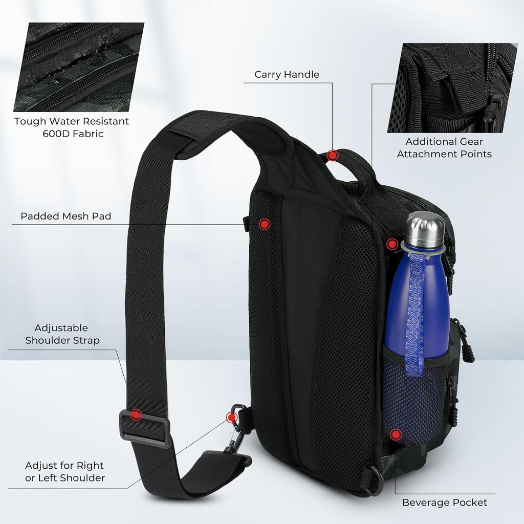 KastKing Blowbak Fishing Sling Bag, Fishing Backpack with Rod Holder