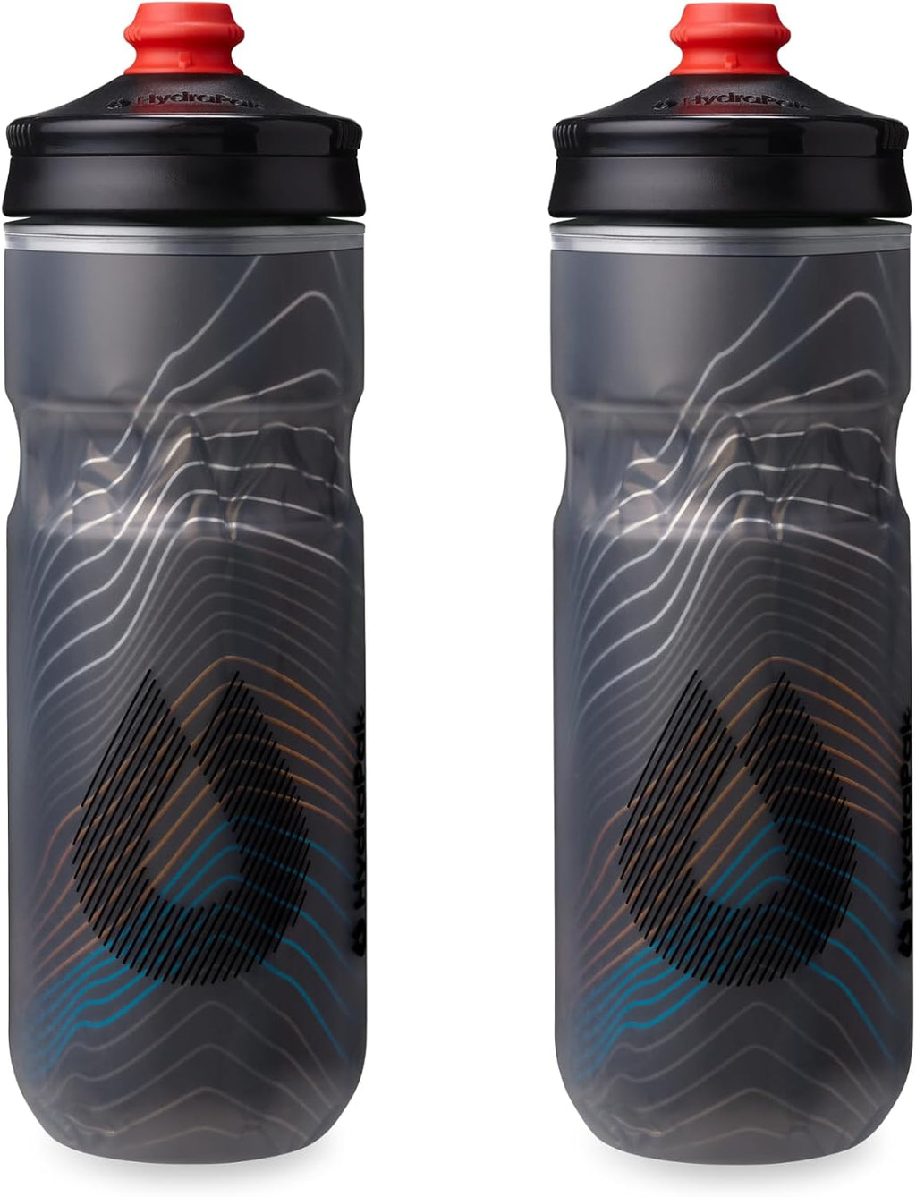 HydraPak Polar Surge Insulated Bike Water Bottle (20oz, Ascent Black)