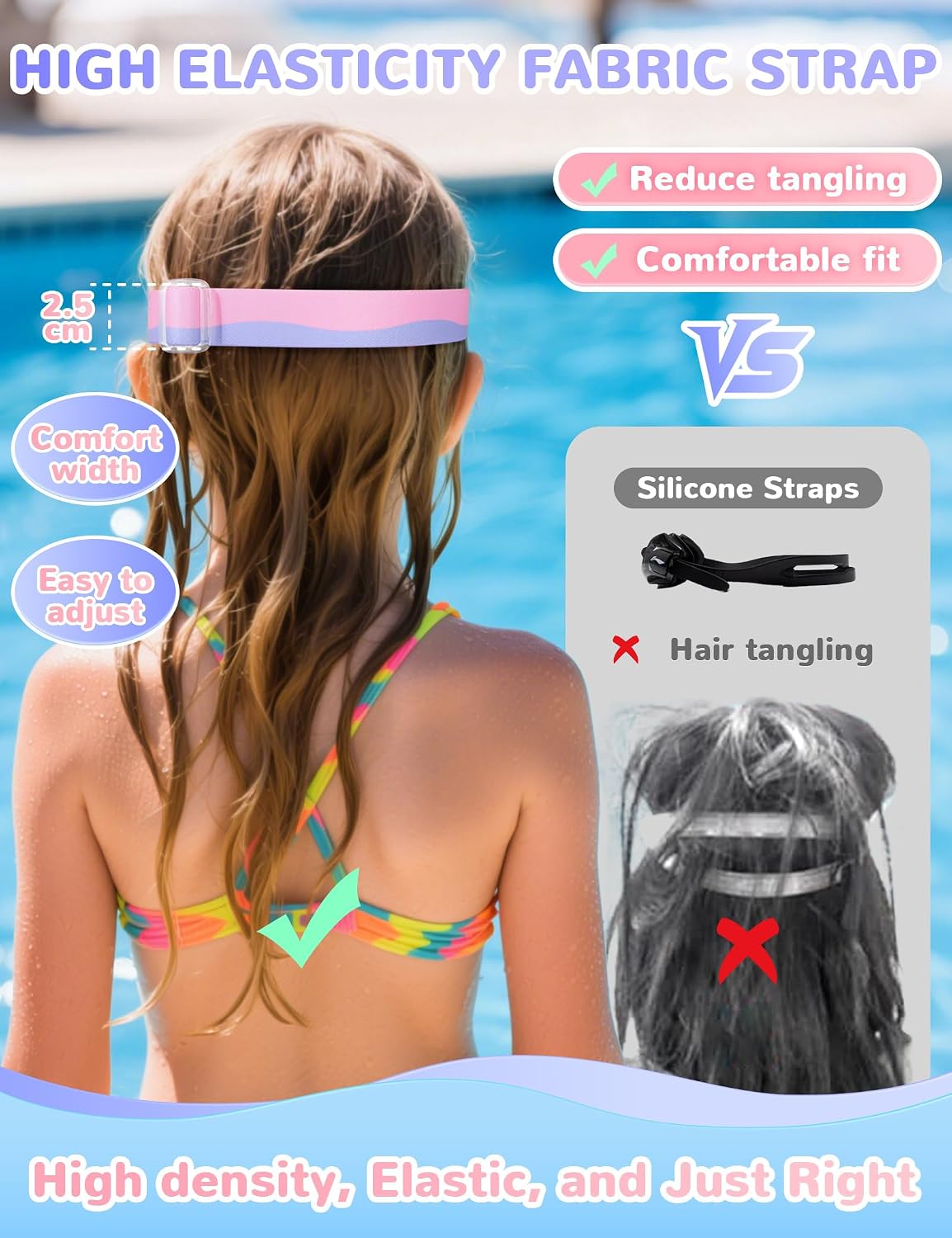 Supertrip Kids Swim Goggles with Fabric Strap