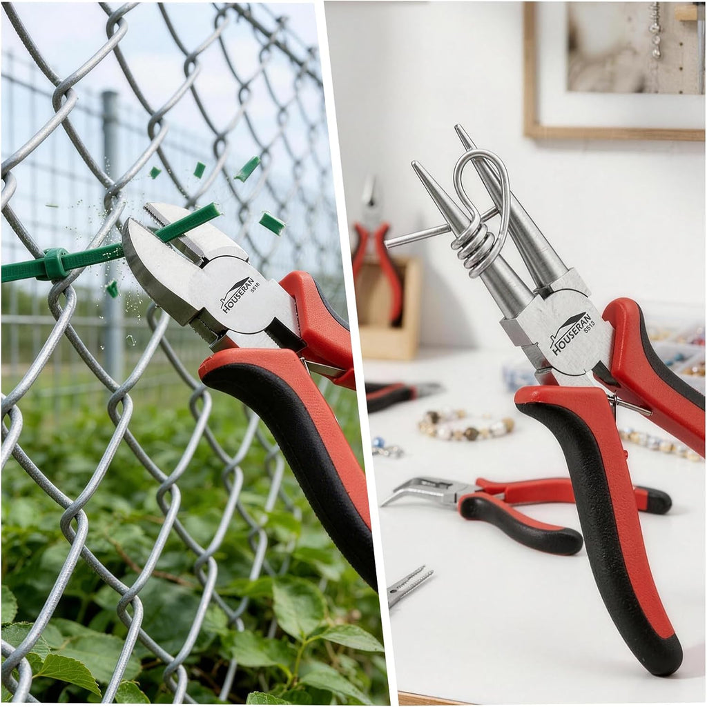 8-Piece Mini Jewelry Pliers Set, Needle Nose, Round Nose & Cutters