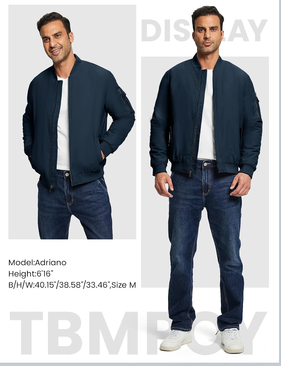 TBMPOY Men's Winter Bomber Jacket Fall Casual Windbreaker Softshell Jackets