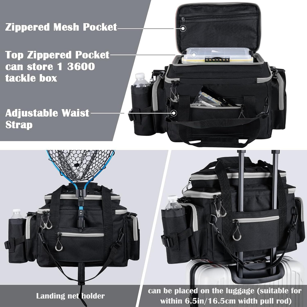 Goture Fishing Tackle Bag with 4PCS 3600 Tackle Boxes