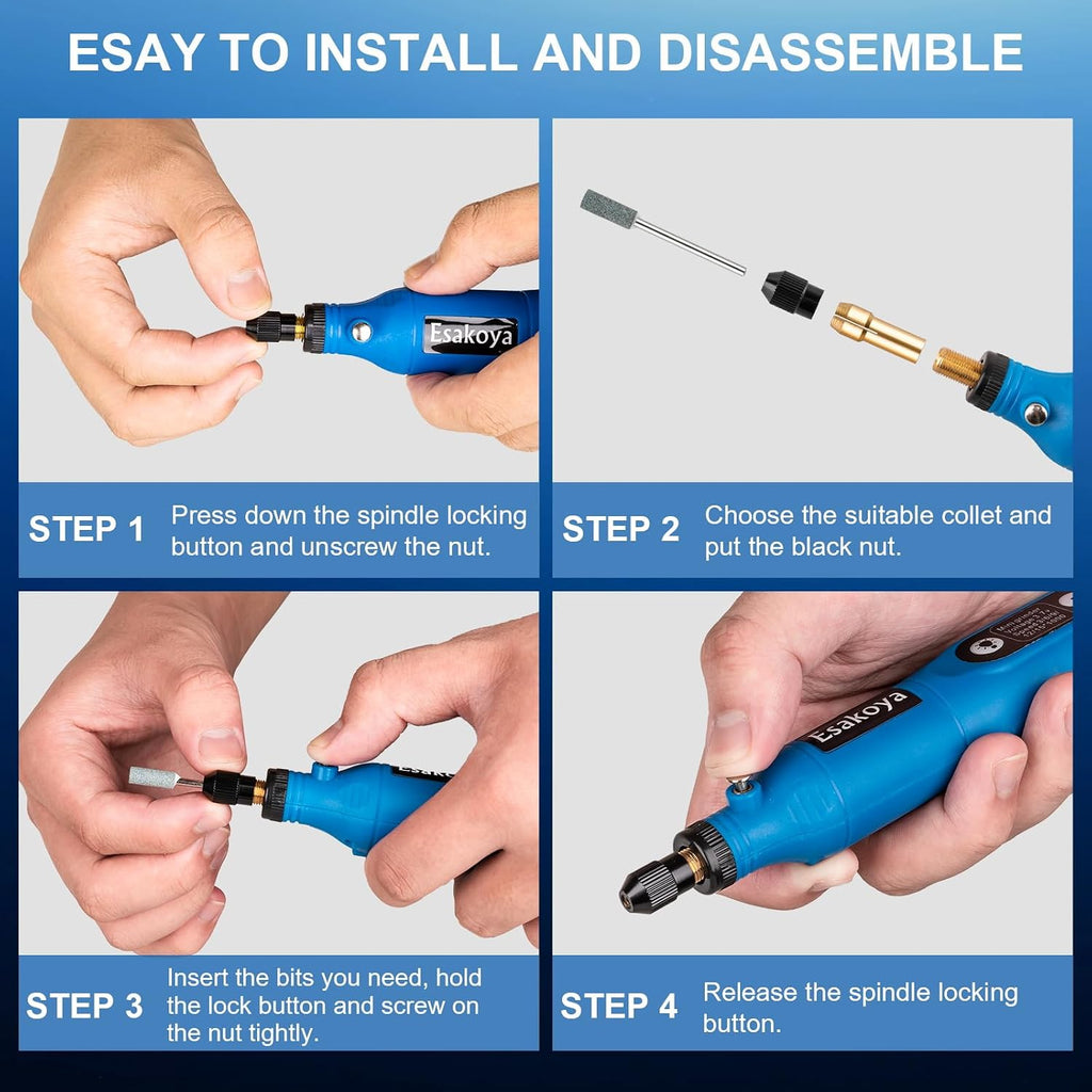 75pcs Cordless Rotary Tool Kit, 5-Speed Rotary Tool for DIY Crafts