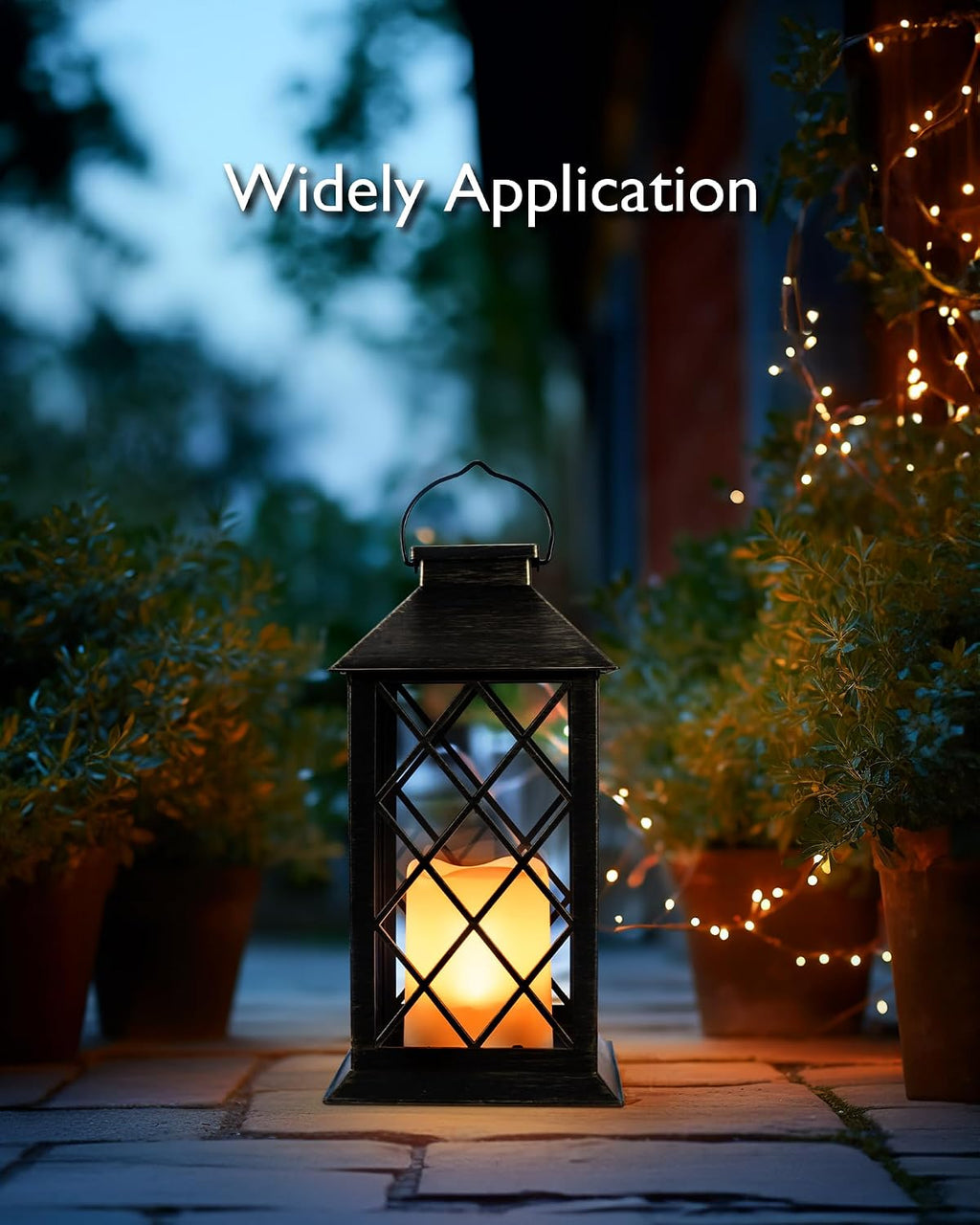 Homemory 2 Pack 13'' Copper Solar Lanterns, Flickering Flame Hanging Lights