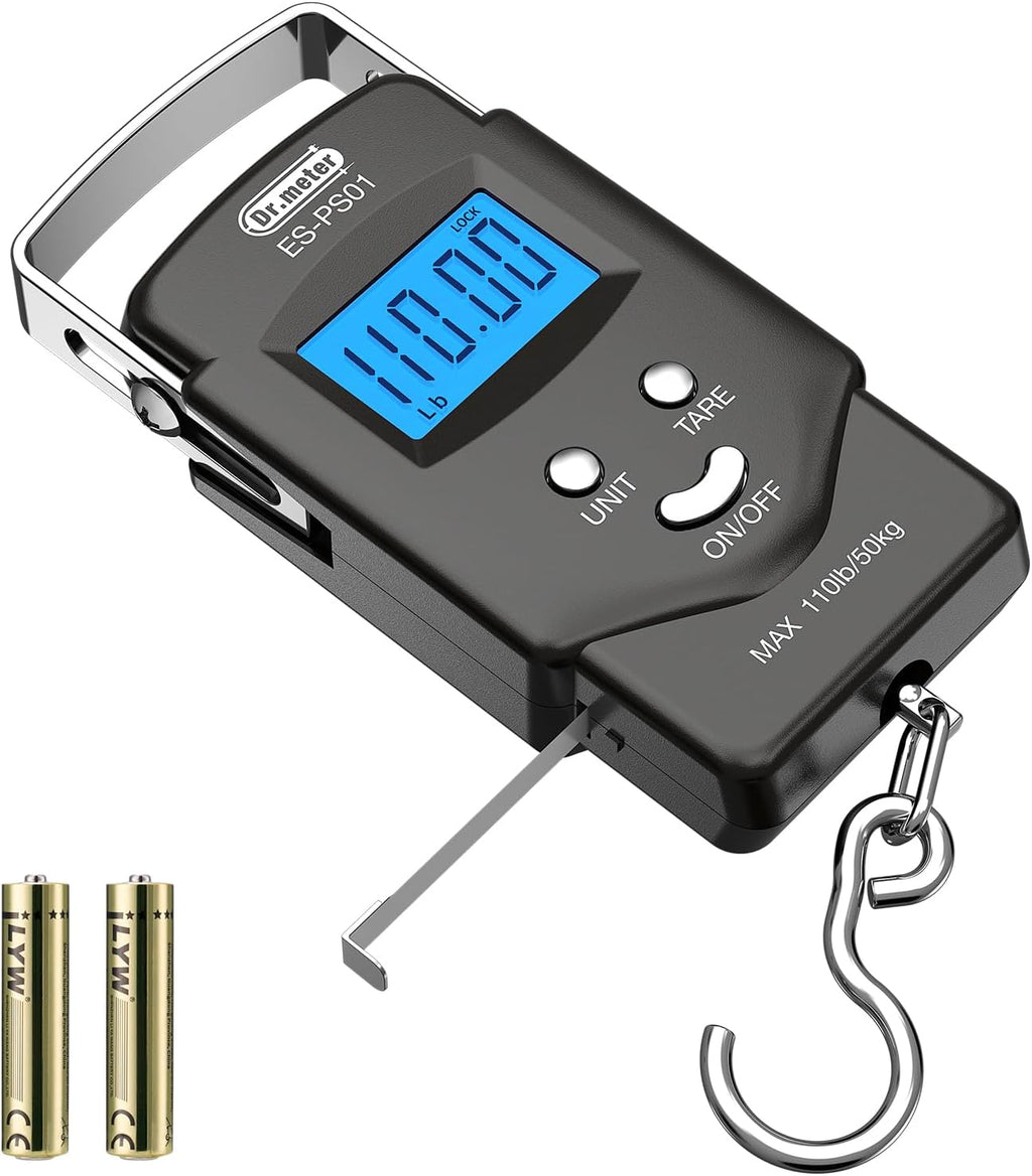 Dr.meter Fish Scale, 110 lb Digital Luggage Scale with Tape