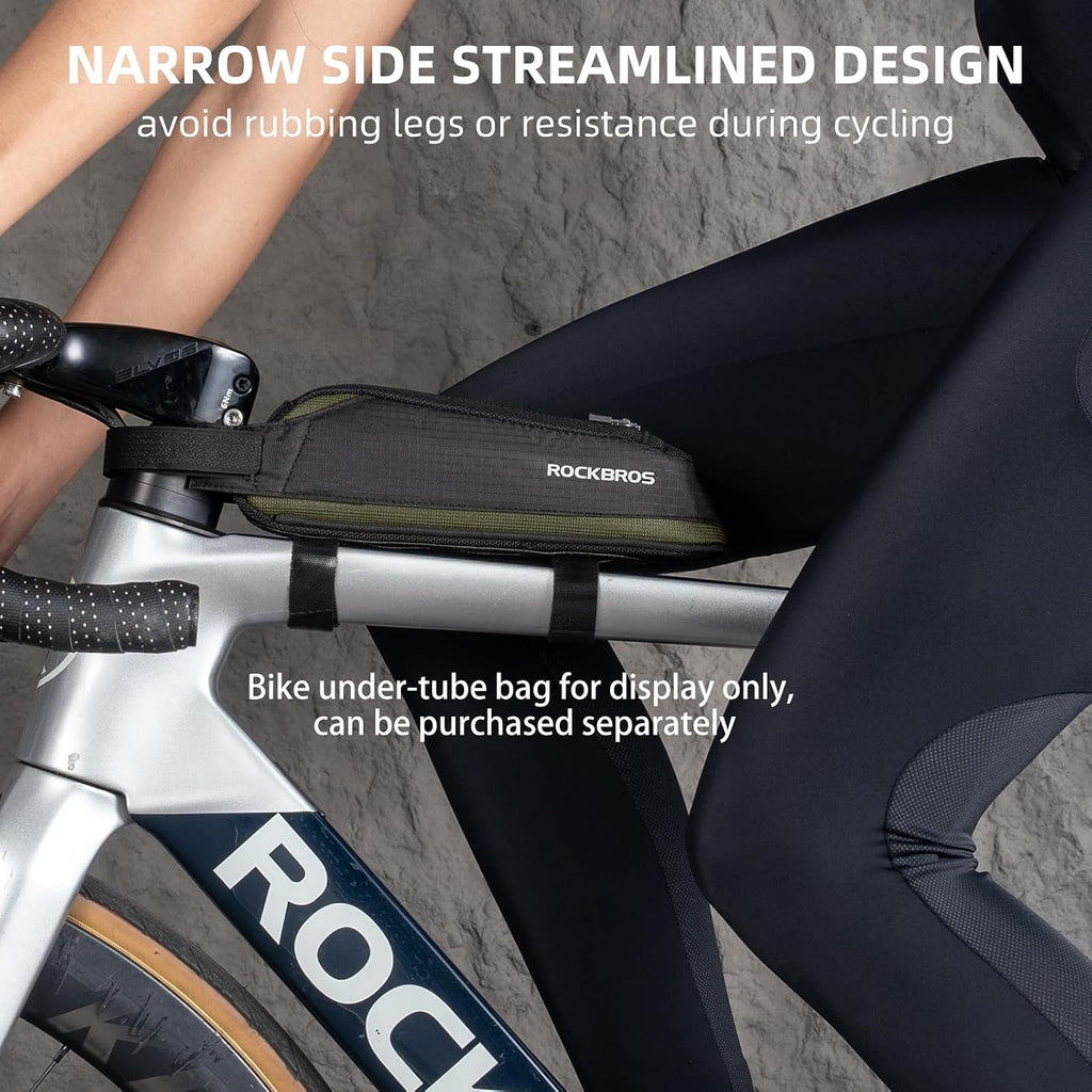 ROCKBROS Bike Frame Bag Top Bike Tube Bag Small Aerodynamic Black