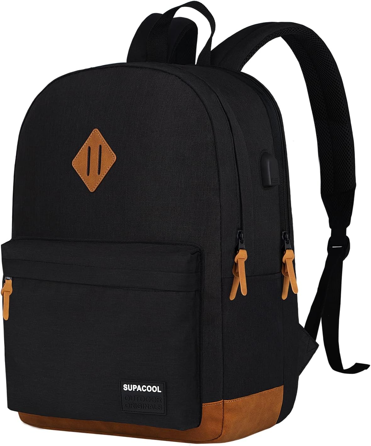 SUPACOOL Large Laptop Backpack with USB Charging Port for Men and Women