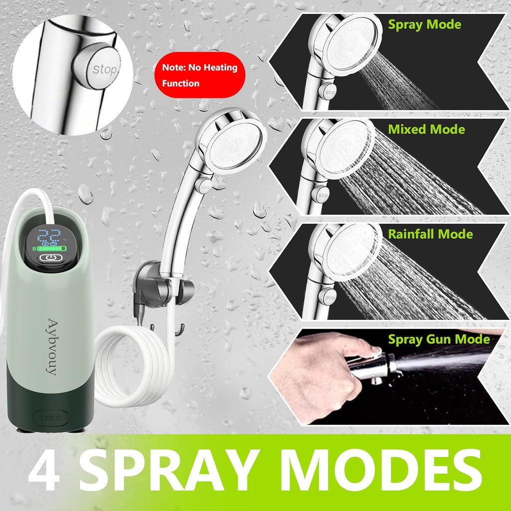 Portable Shower for Camping,Camp Shower Rechargeable,Camping Shower