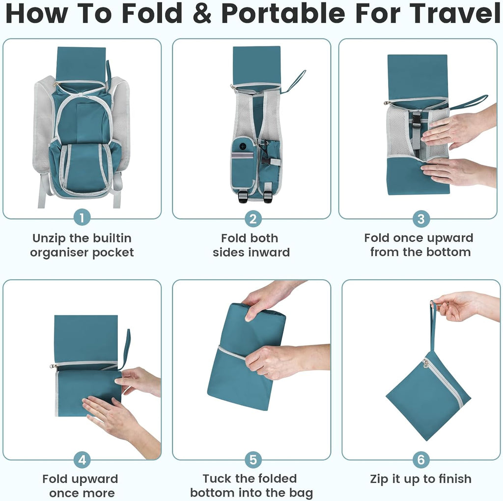 10L Small Hiking Backpack - Lightweight Foldable Backpack, Blue