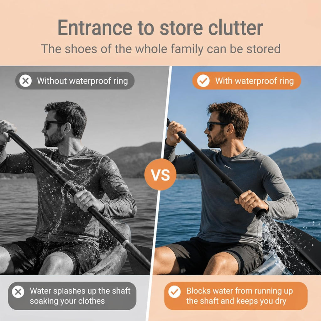 Kayak Paddle Heavy Duty,Portable Boat Oar with Thickened Reinforced Shaft Non-Slip Frosted Grip Telescopic Paddle for Ice Breaking Multi-Scenario Water Use.