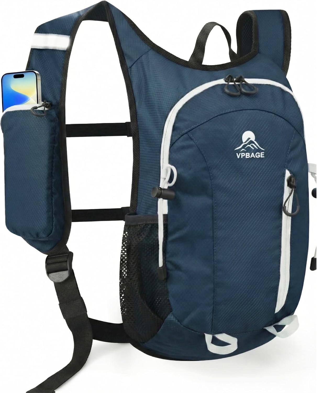 Foldable Small Hiking Backpack with 3 Strap Pockets – Lightweight 300D Spill-proof Daypack for Men Women – Packable Small Travel Backpack with Chest Strap & Trekking Pole Holder – Durable Outdoor Bag