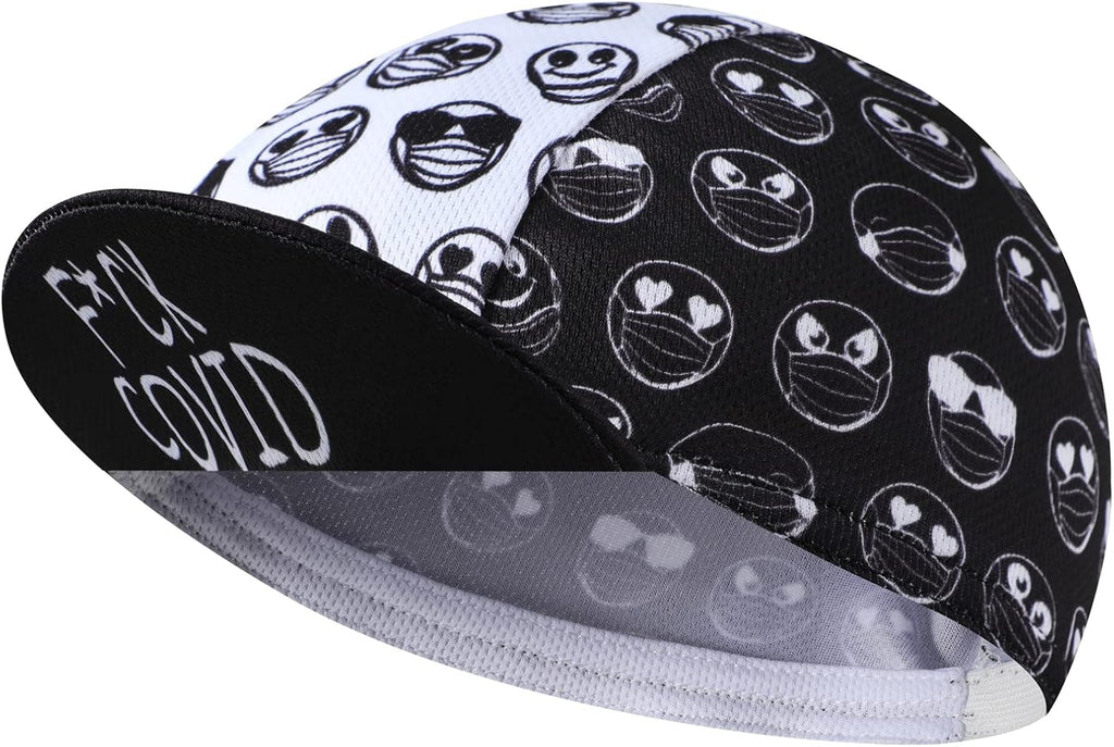 Black Cycling Cap - Polyester Funny Cycling Hat-Under Helmet - Cycling Helmet Liner Breathable&Sweat Uptake