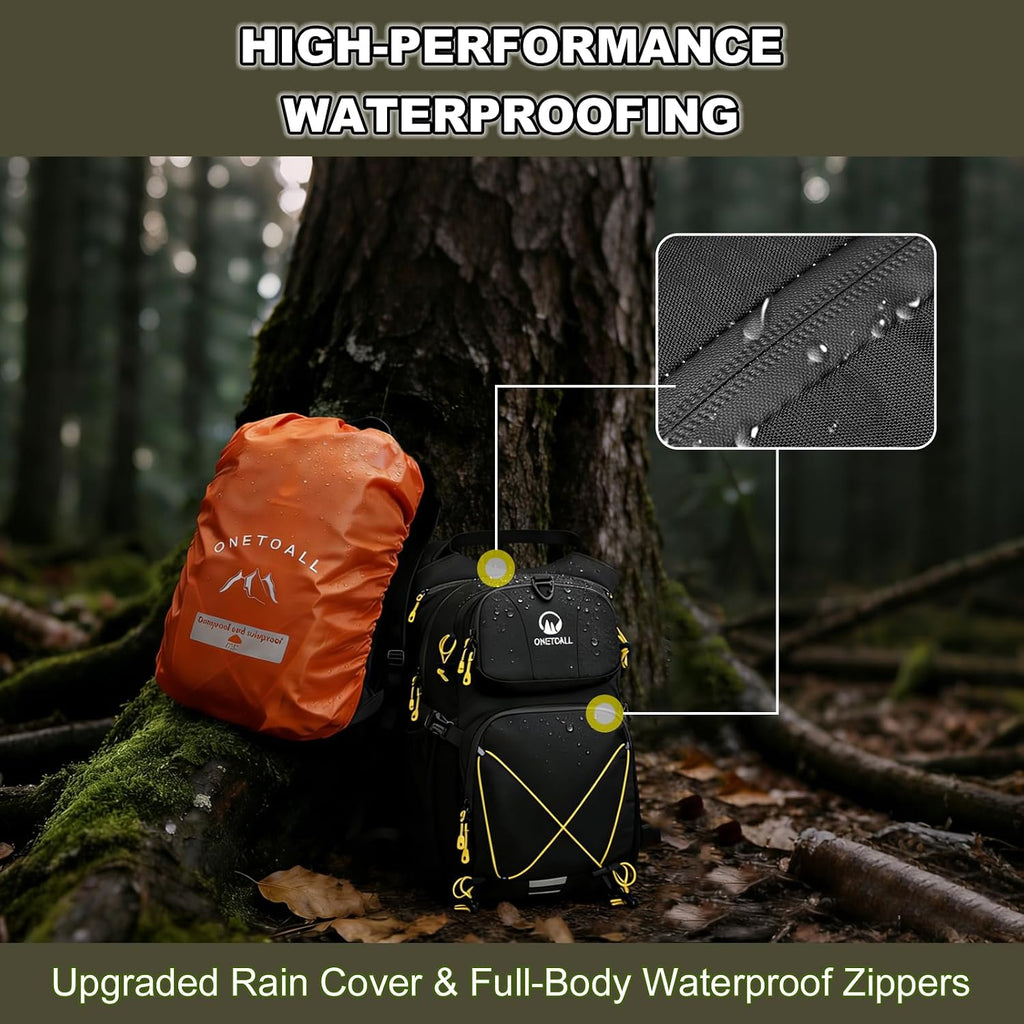 Hydration Backpack 22L, Hiking Backpack with 2L Leakproof Bladder, Sewn-in Rain Cover, Insulated Compartment for Men & Women Running, Cycling, Camping