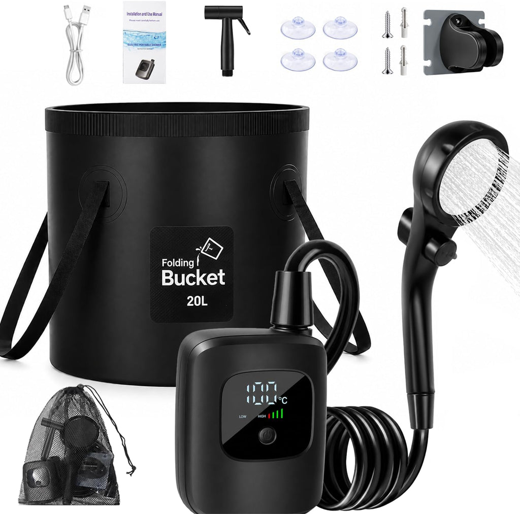 Portable Shower for Camping, Rechargeable Camping Shower, Long Running Time