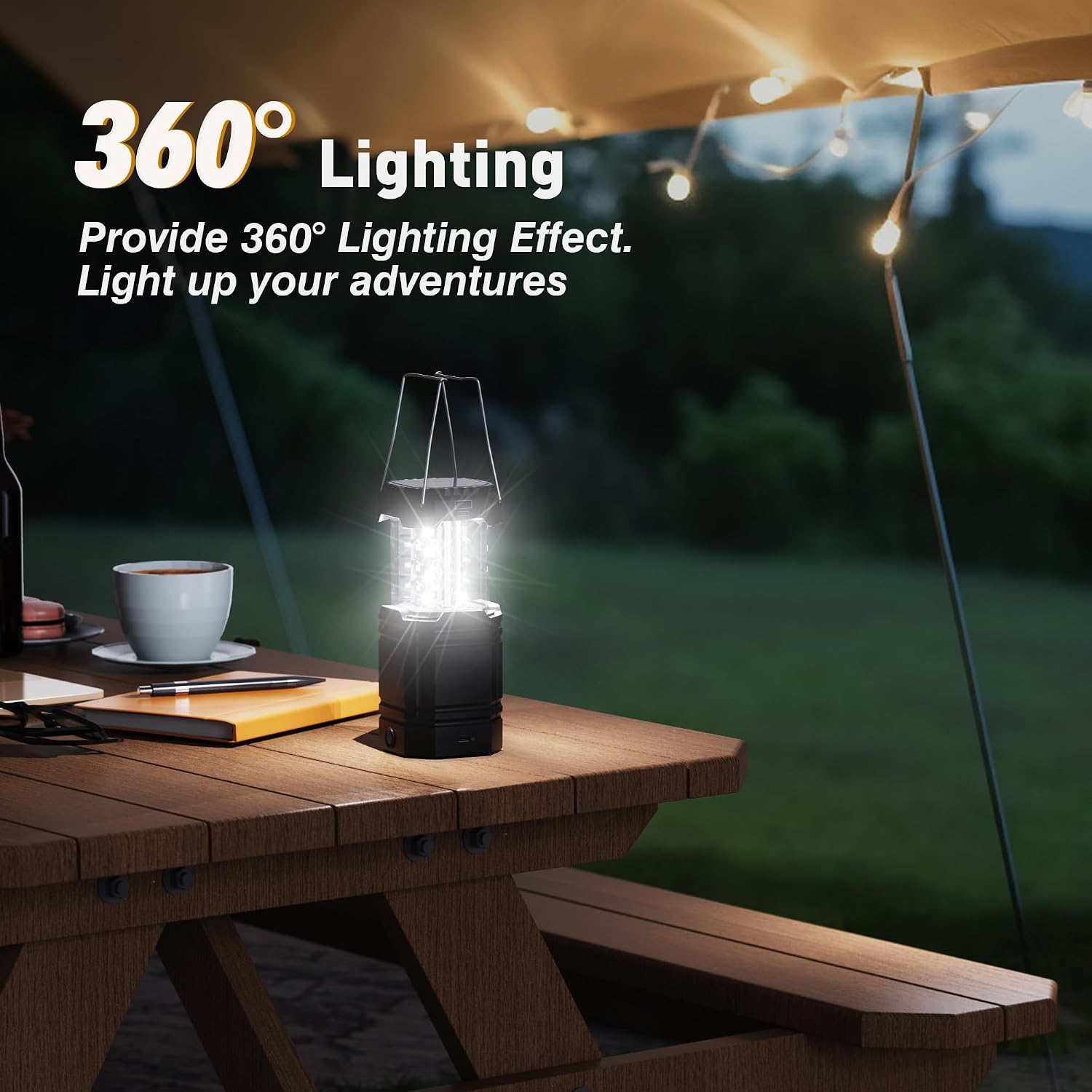 3000mAh Large Capacity Hand Crank Solar Camping Lantern for Emergency