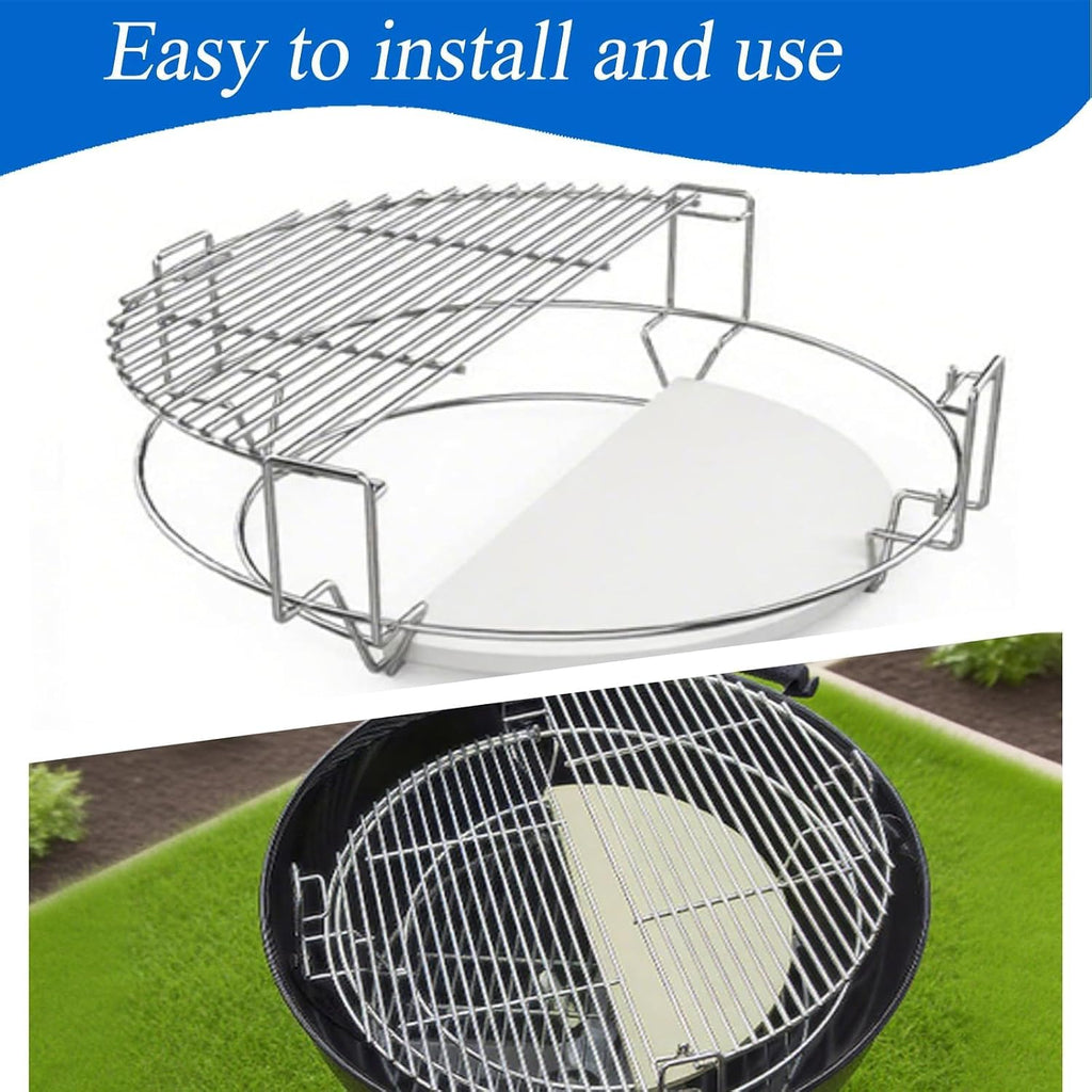 S24 (1-Pack) Cooking Grate System Grilling Accessory for Weber 22" Kettle Grill and Other Similar Size Kettle Grills