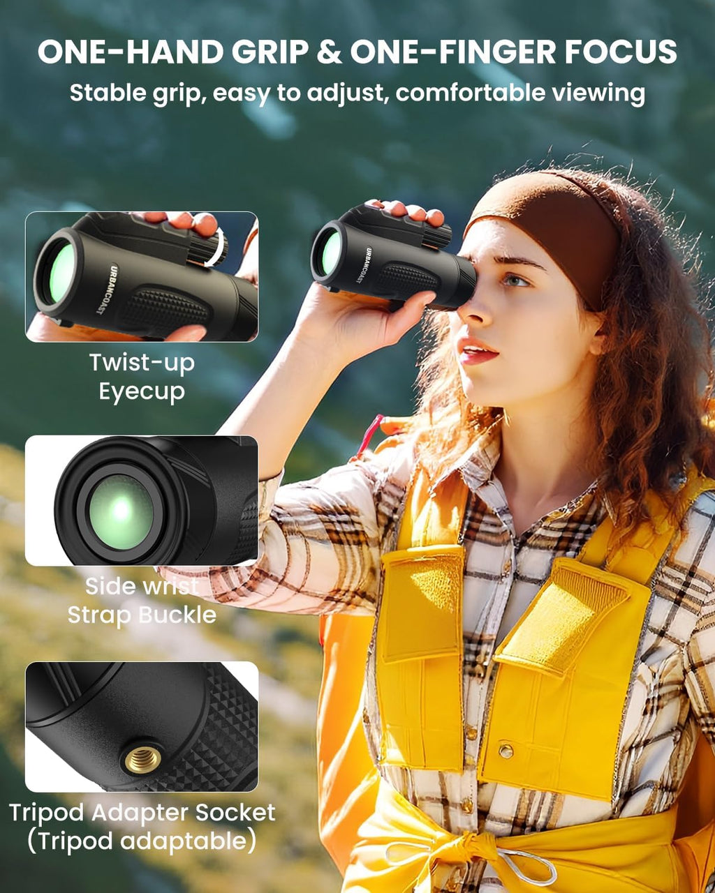 8x32 Pocket Monocular for Adults High Powered IP67 Waterproof for Outdoor