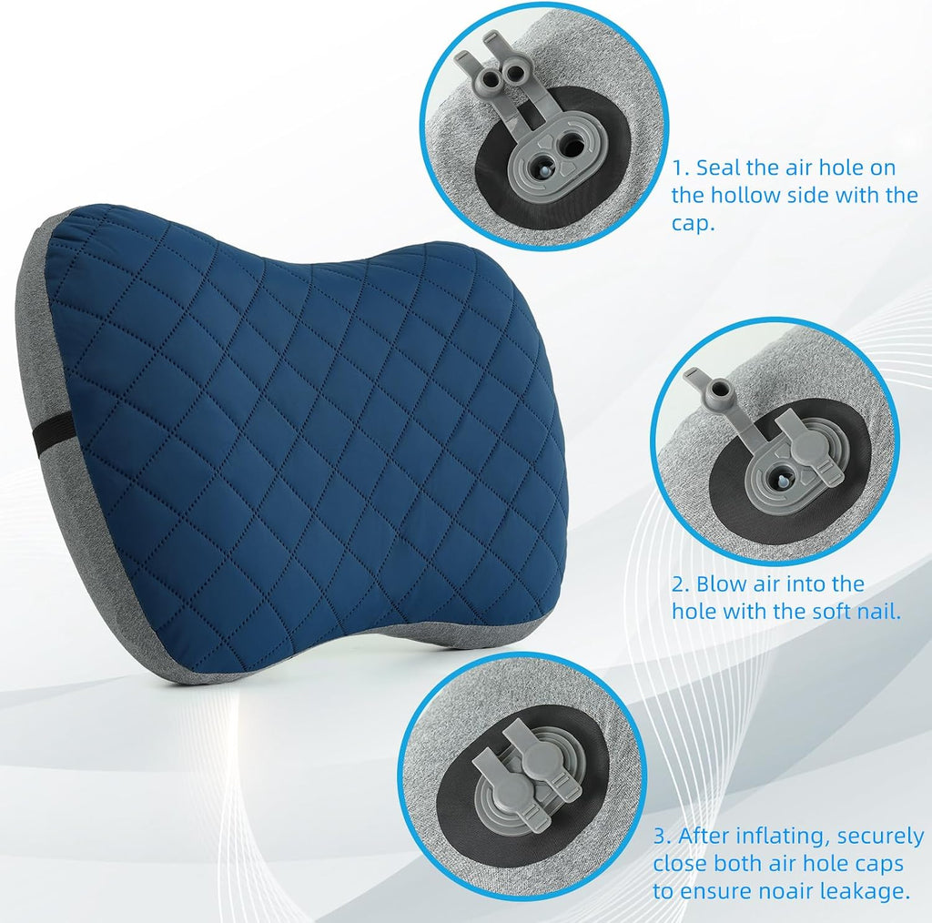 Crisonky Camping Pillow with Removable Cover, Ultralight Inflatable Pillow