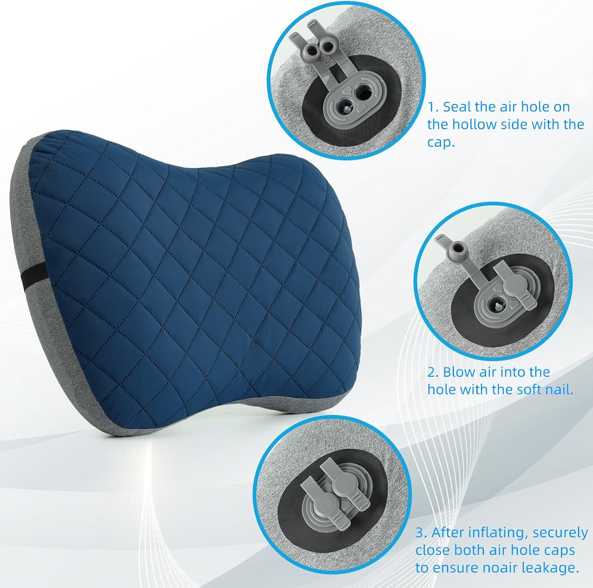 Crisonky Camping Pillow with Removable Cover, Ultralight Inflatable Pillow