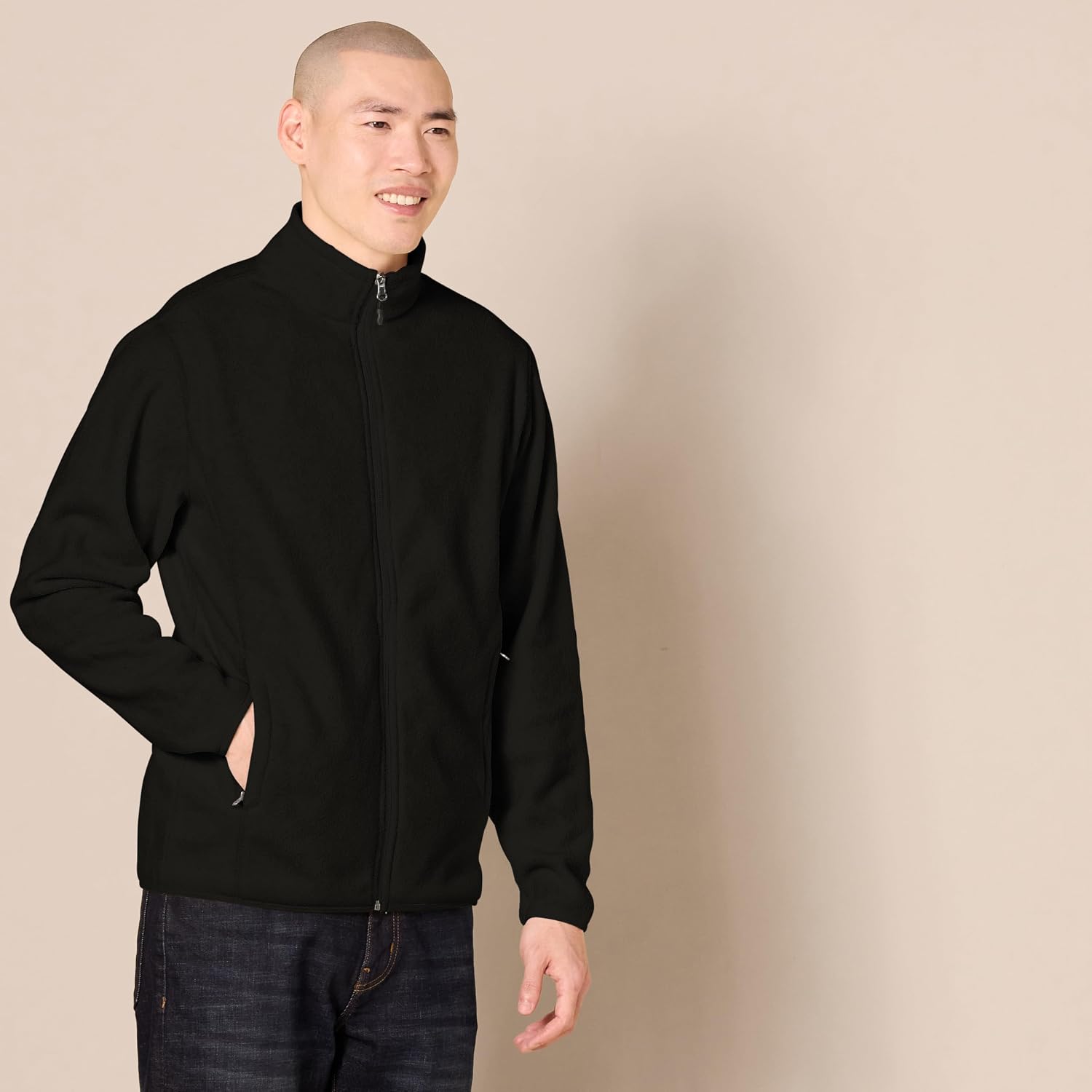 Amazon Essentials Men's Full-Zip Polar Fleece Jacket with Zippered Pockets for Cold Outdoor Weather (Available in Big & Tall)