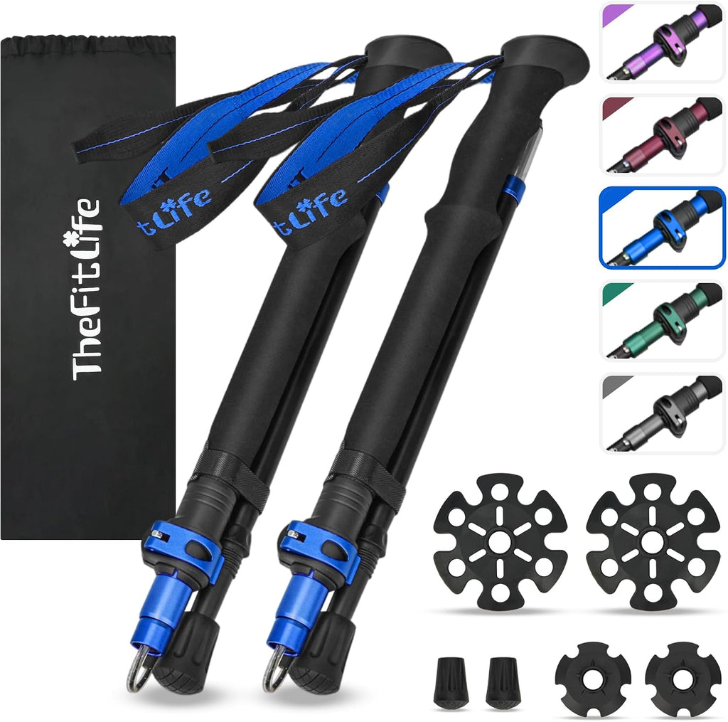 TheFitLife Folding Trekking Poles for Hiking, Lightweight Walking Sticks